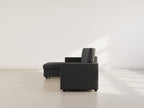 Meiya - Sofá Rinconero Convertible Con Arcón - Tela - Gris Oscuro