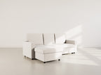 Meiya - Canapé D'Angle Convertible Avec Coffre - Tissu - Beige