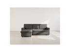 Meiya - Sofá Rinconero Convertible Con Arcón - Tela - Gris Oscuro