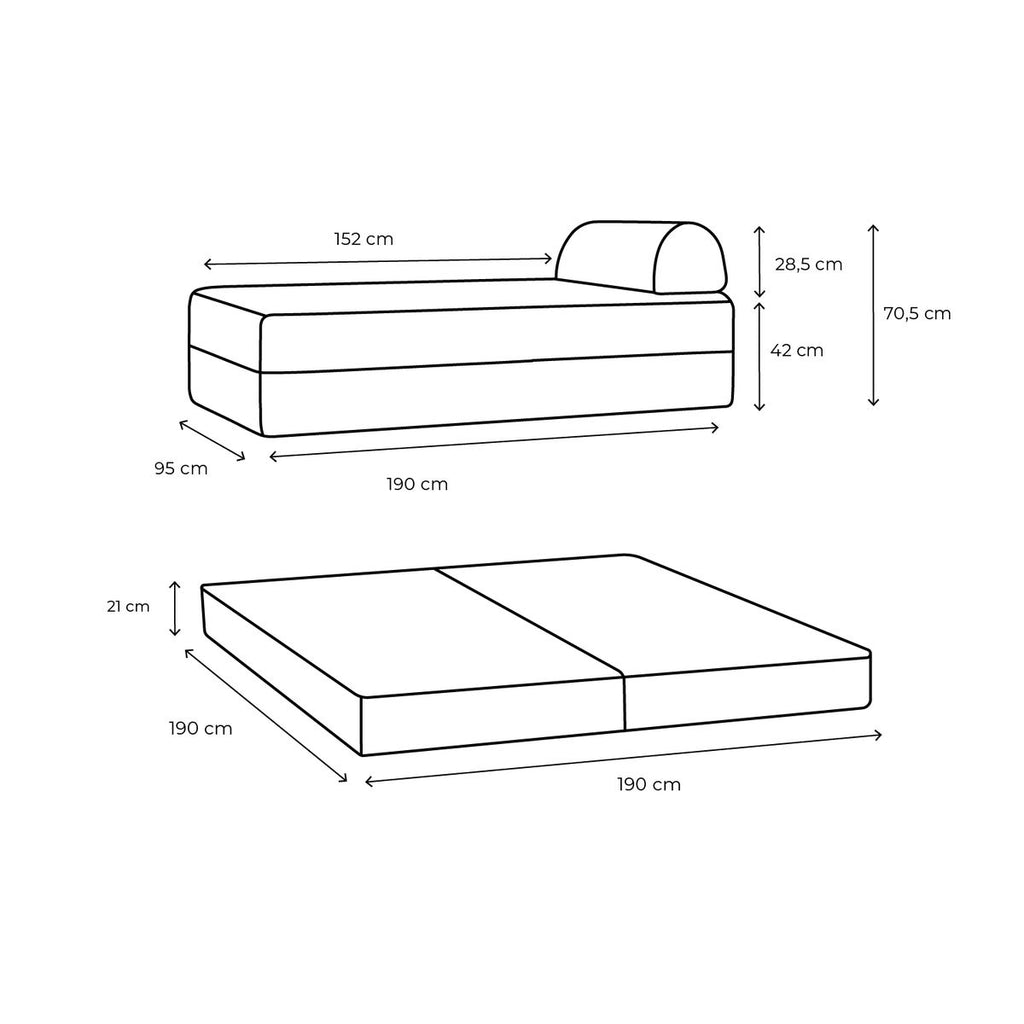 Lincoln Daybed - 3 Seater - Corduroy