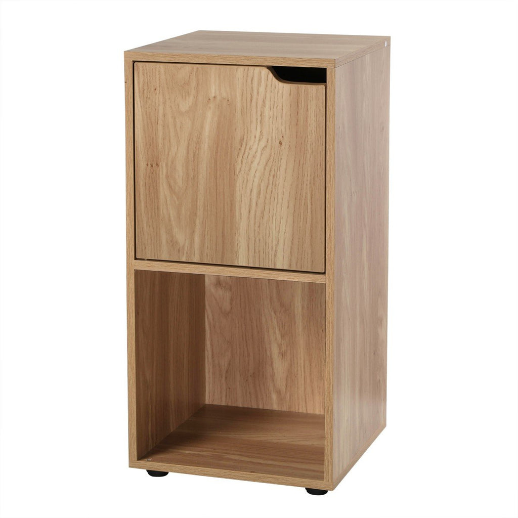 Mesitas De Noche 2 Cajas Decoración Madera 1 Puerta - Juego De 2
