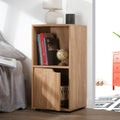 Mesitas De Noche 2 Cajas Decoración Madera 1 Puerta - Juego De 2