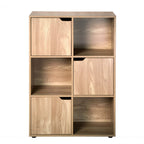 6-Compartment Cabinet with Three Doors - Modu - Wood Finish