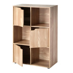 6-Compartment Cabinet with Three Doors - Modu - Wood Finish