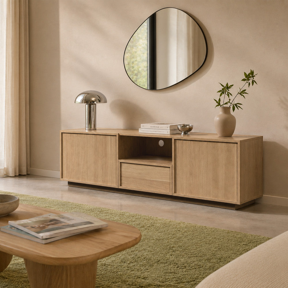 Joy - Mueble de TV de 2 puertas - Madera - Madera clara