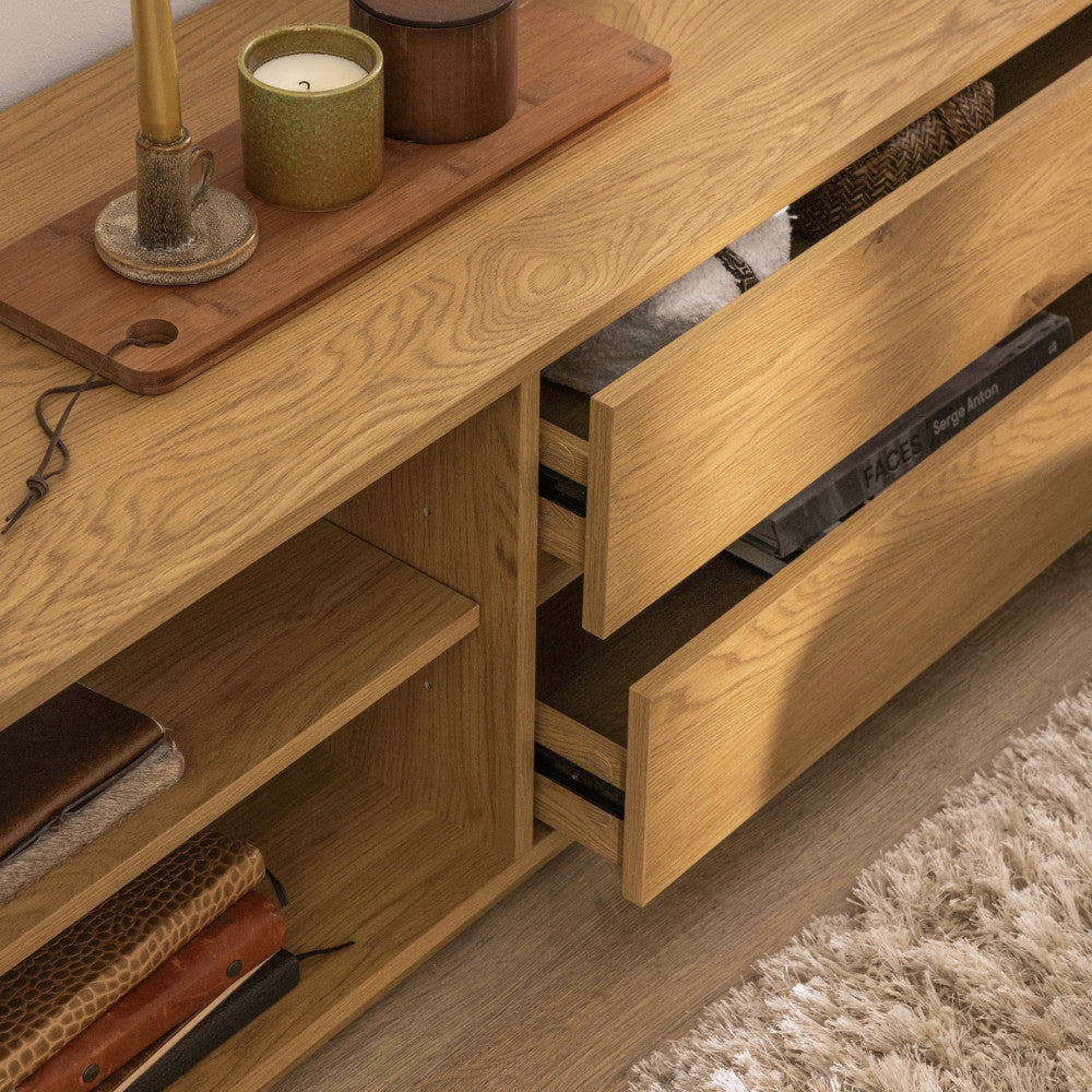 Since - Mobile TV 2 cassetti, 2 vani - Legno - Legno chiaro
