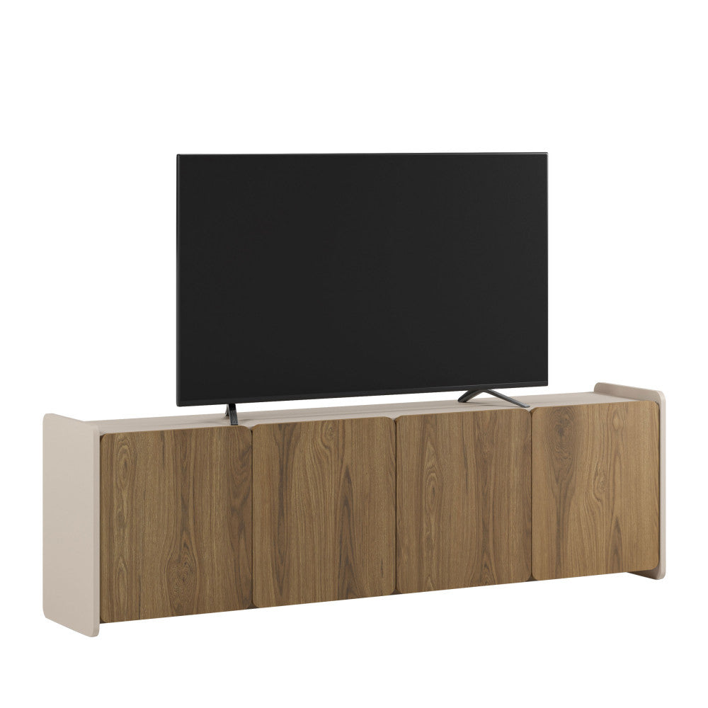 Enara - Mueble de TV de 4 puertas - Madera - Madera oscura