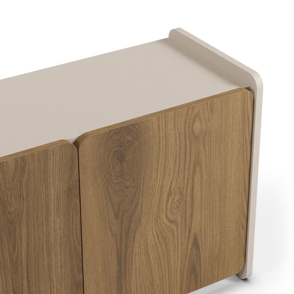 Enara - Mueble de TV de 4 puertas - Madera - Madera oscura