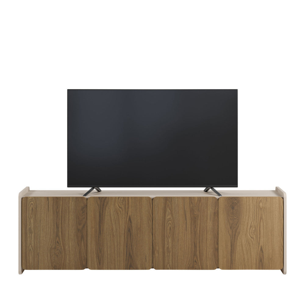 Enara - Mueble de TV de 4 puertas - Madera - Madera oscura