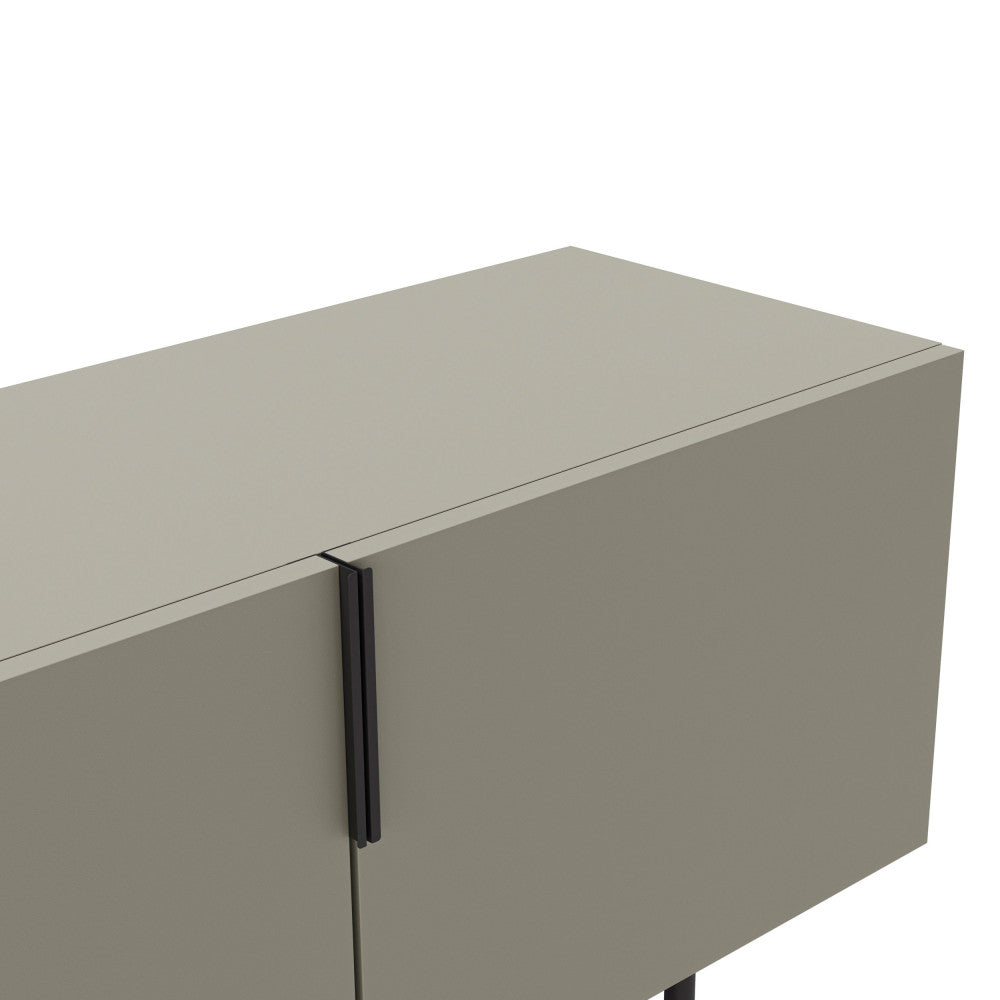 Vintara - Mueble de TV de 4 puertas - Madera y metal - Verde almendra