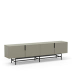 Vintara - Mueble de TV de 4 puertas - Madera y metal - Verde almendra