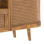 Wava - Meuble Tv En Bois De Manguier Et Cannage