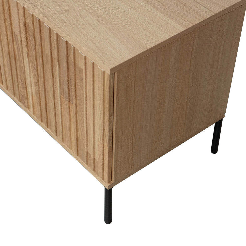 New gravure - Meuble TV 2 Portes - Bois - Bois clair