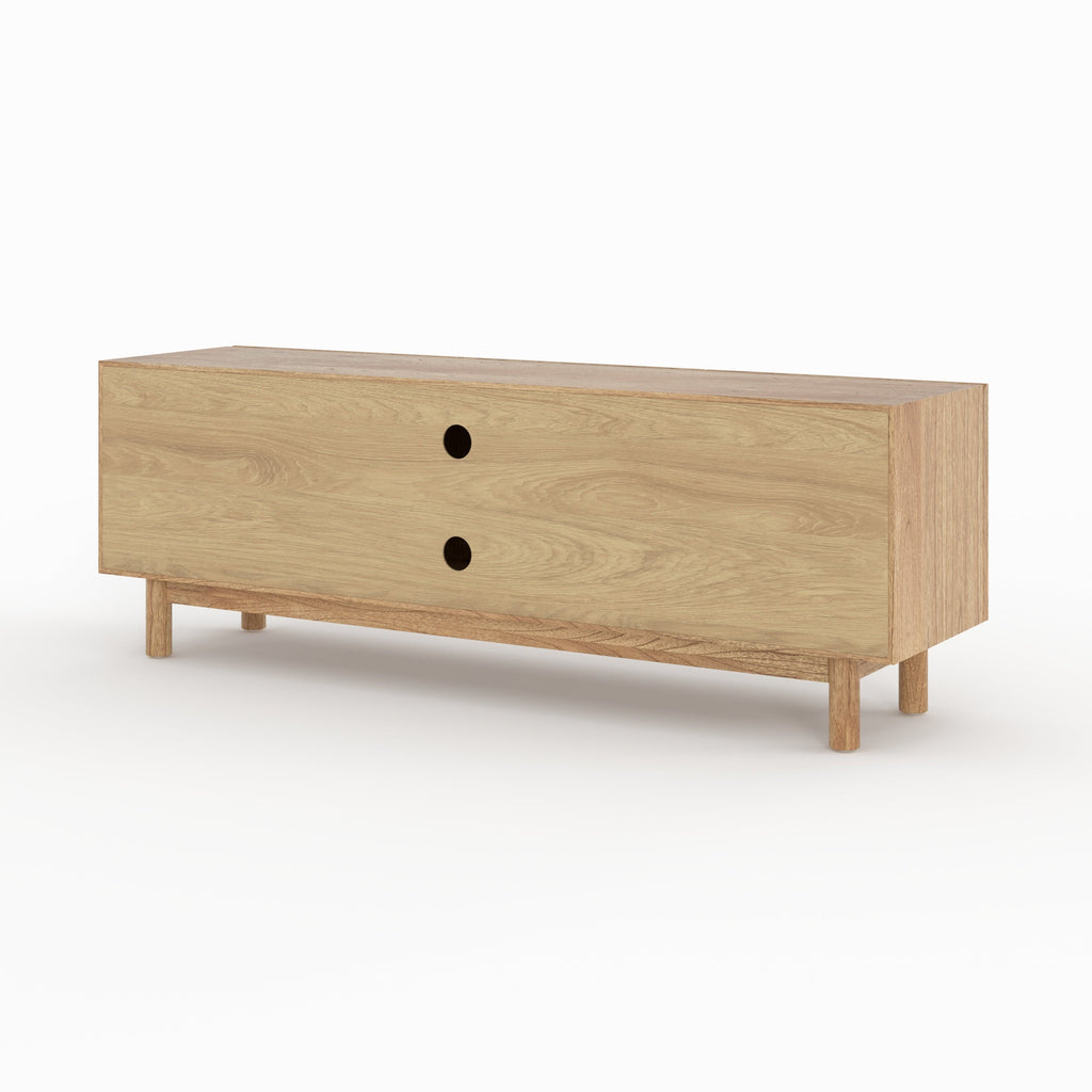Delya - Mueble TV De Madera Maciza Y Ratán De Mindi