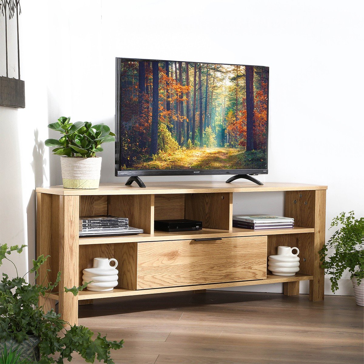 Meuble TV 1 Tiroir - Chêne