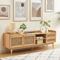 Mueble TV Leon - Chapa de Roble y Rejilla de Ratán