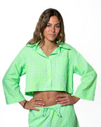 Chemise À Carreaux Vichy - Lime