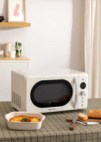 Retro Microwave - 900W Digital Grill Microwave - Off-White