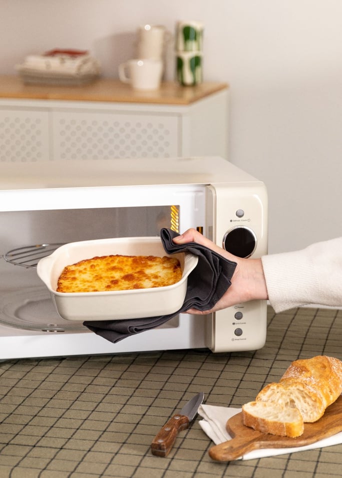 Retro Microwave - 900W Digital Grill Microwave - Off-White