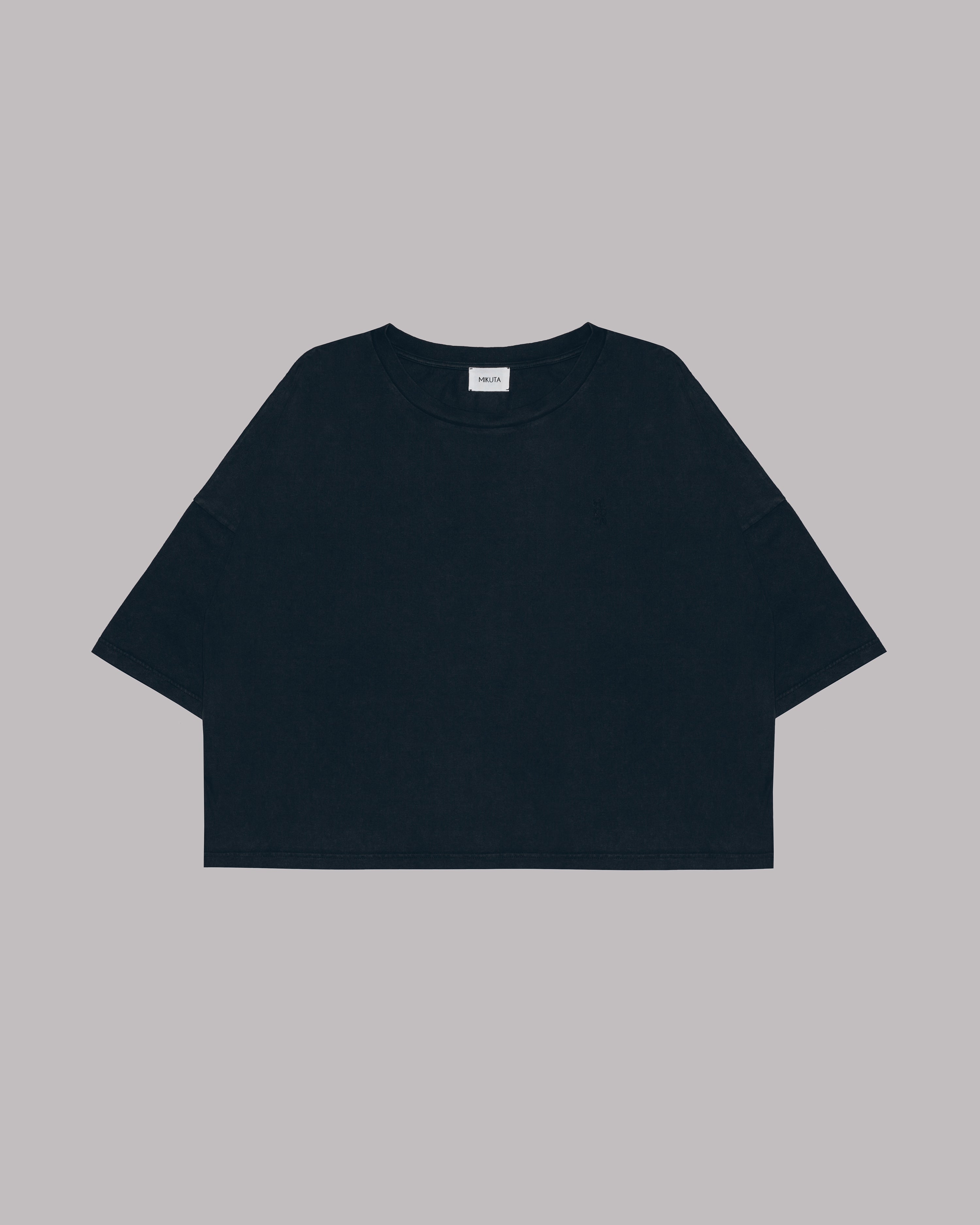 Camiseta Amplia de Algodón Negro