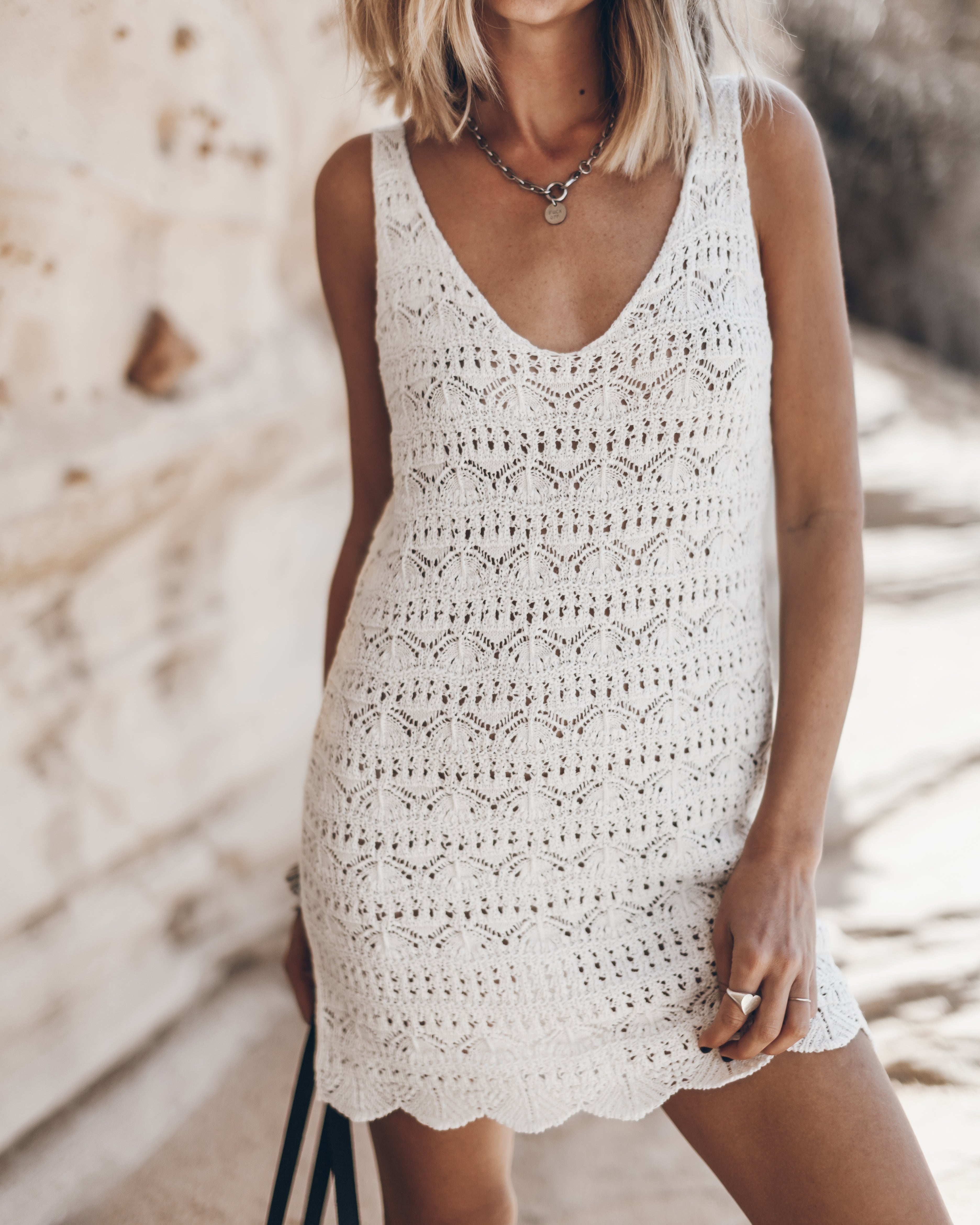 The Ecru Crochet Dress