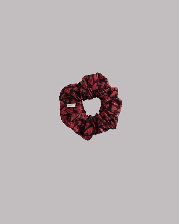 Red hearts scrunchie product shot - romantic Valentine's accessory