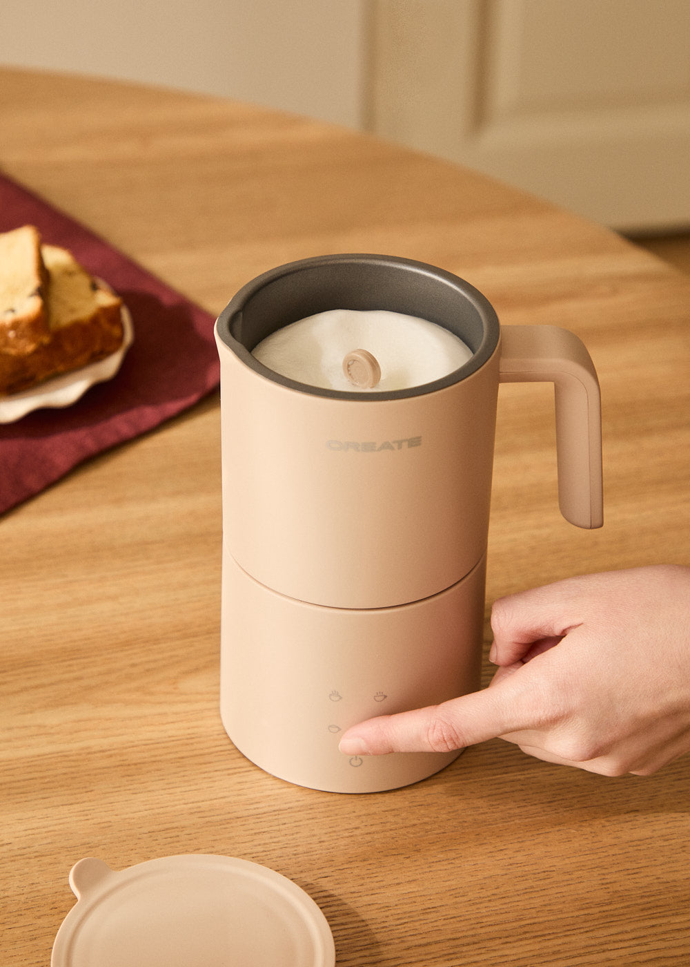 Milk Frother Studio Pro - Dishwasher-Safe Milk Frother & Milk Heater - Sand