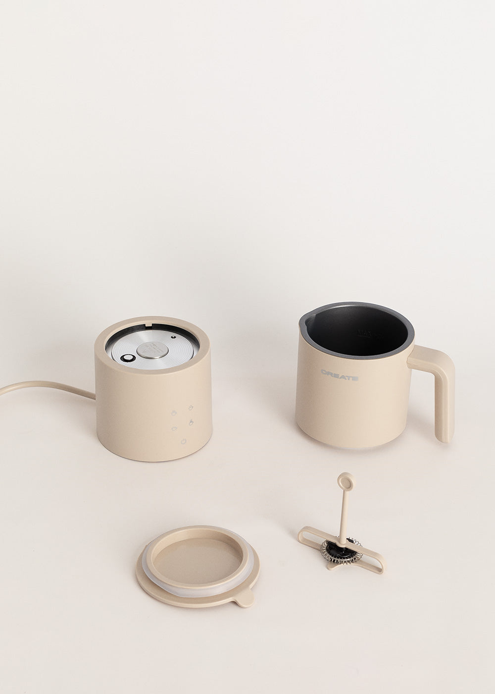 Milk Frother Studio Pro - Dishwasher-Safe Milk Frother & Milk Heater - Sand