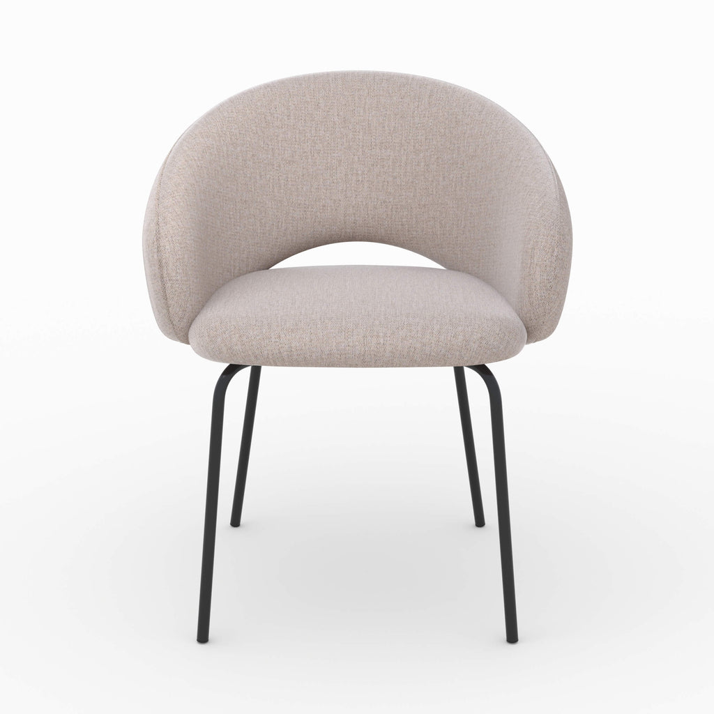 Milly - Silla De Tela Beige Jaspeado Y Patas Negras