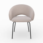 Milly - Silla De Tela Beige Jaspeado Y Patas Negras