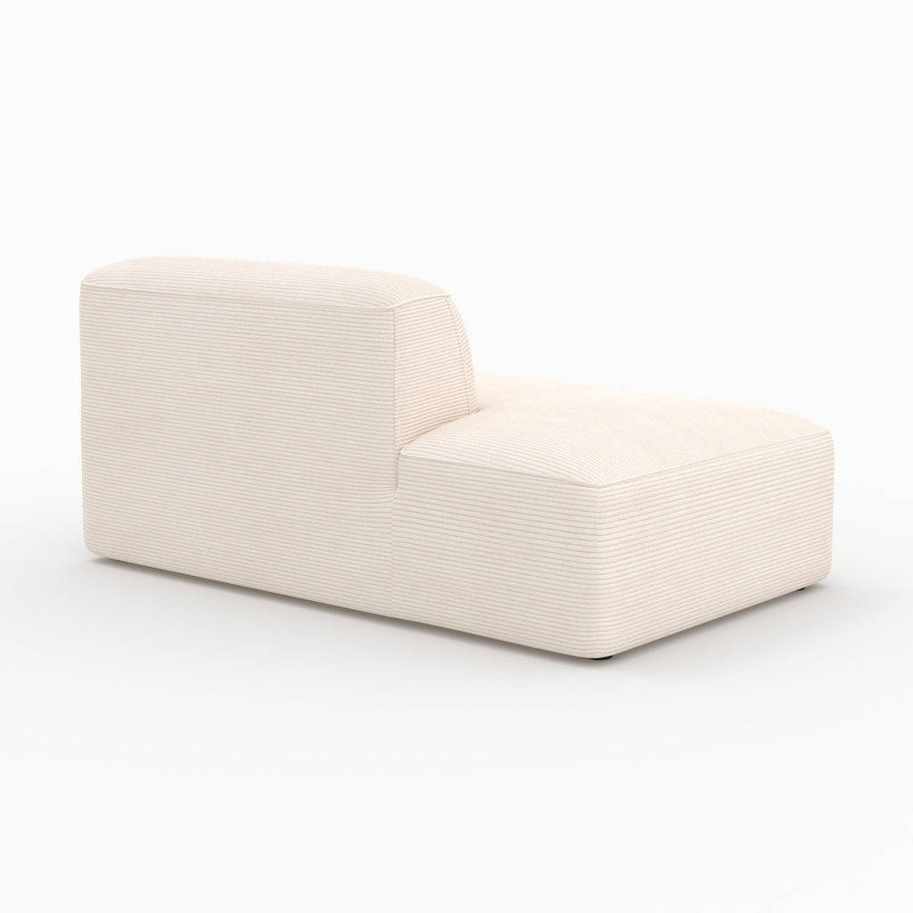 Mina - Canapé D'Angle Droit Modulable En Velours Côtelé Blanc 4 Places