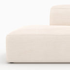 Mina - Canapé D'Angle Droit Modulable En Velours Côtelé Blanc 4 Places