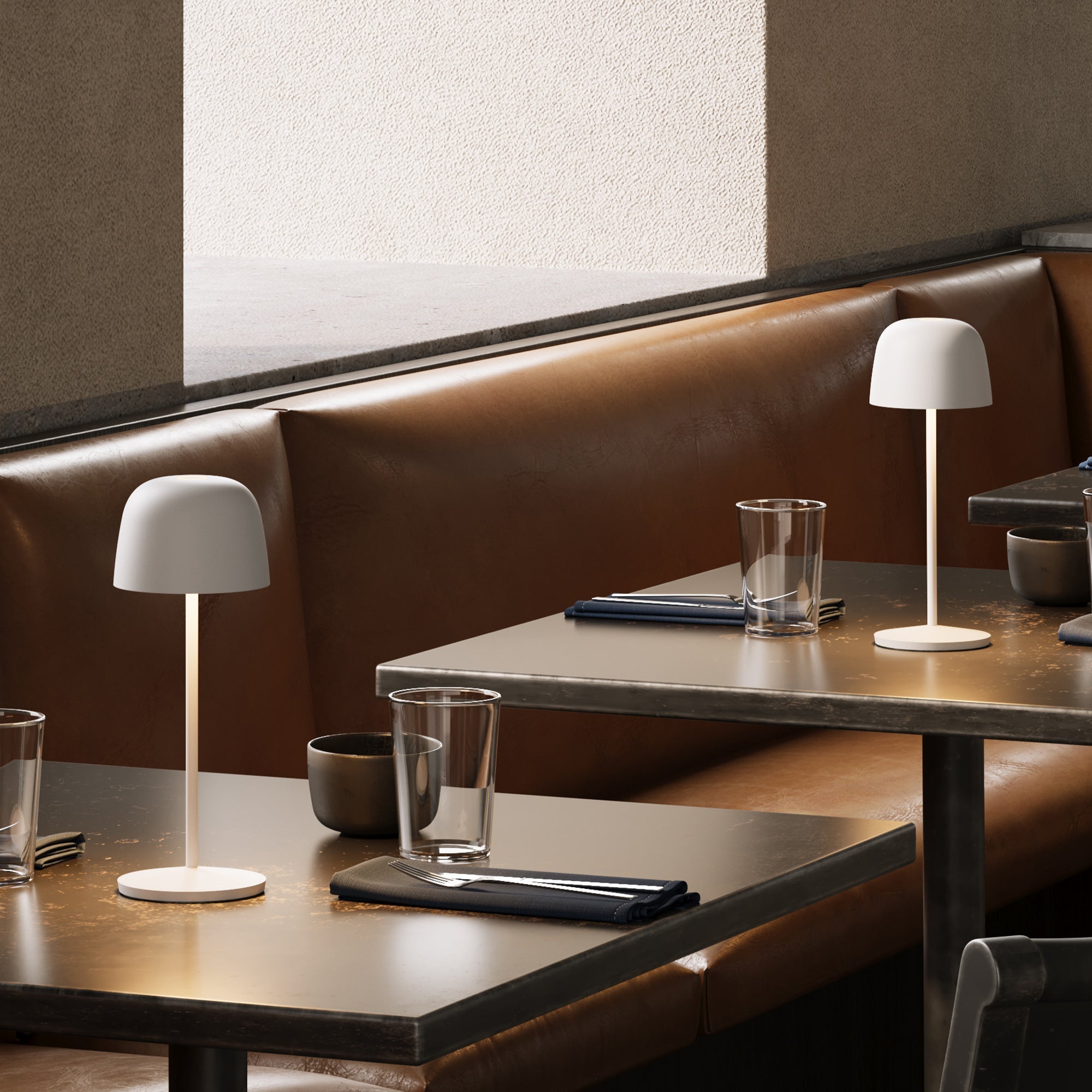 Sophia - Lampe De Table Sans Fil - Acier - Blanc