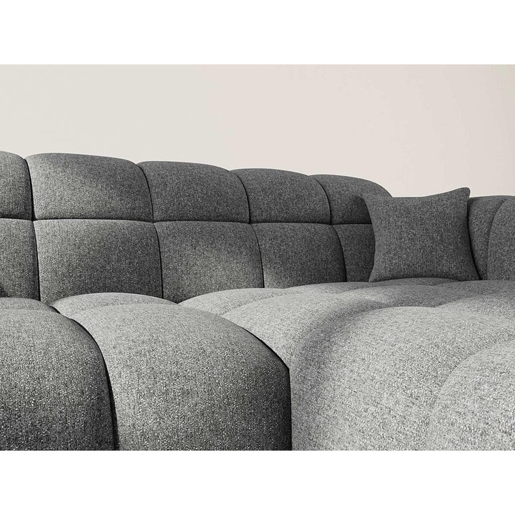 Mini Ray - Sofá Rinconero - 4 Plazas - Tejido Texturizado - Gris Antracita