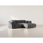 Mini Ray - Sofá Rinconero - 4 Plazas - Tejido Texturizado - Gris Antracita