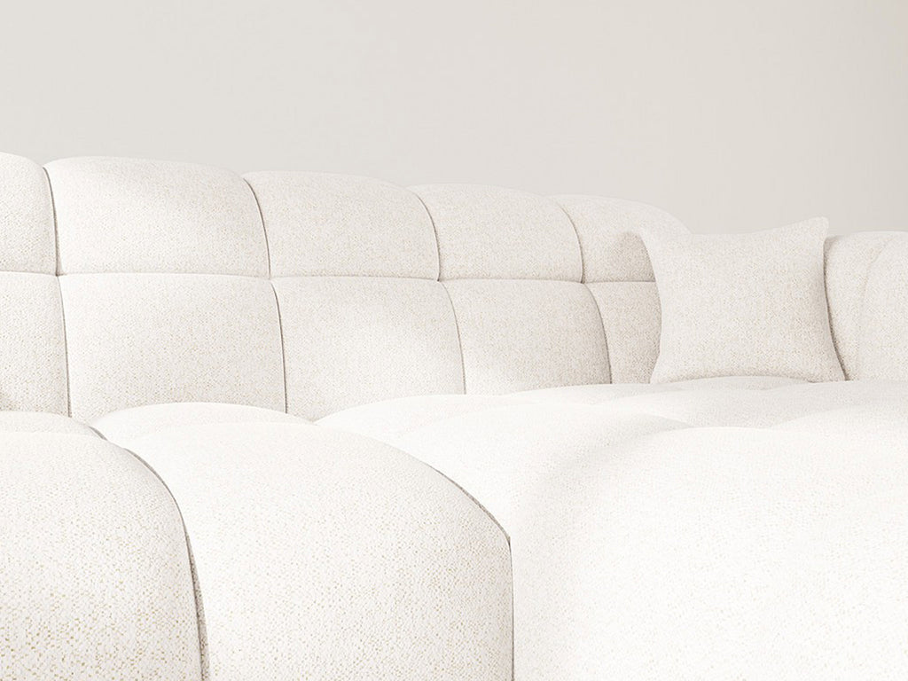 Mini Ray - 4-Seater Corner Sofa - Textured Fabric - Beige