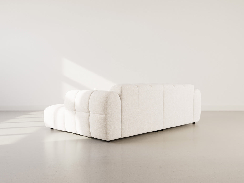 Mini Ray - 4-Seater Corner Sofa - Textured Fabric - Beige