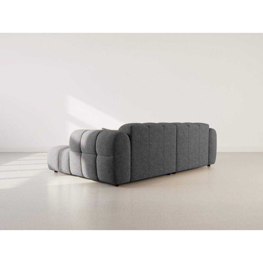 Mini Ray - Sofá Rinconero - 4 Plazas - Tejido Texturizado - Gris Antracita