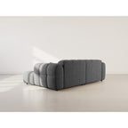 Mini Ray - Sofá Rinconero - 4 Plazas - Tejido Texturizado - Gris Antracita
