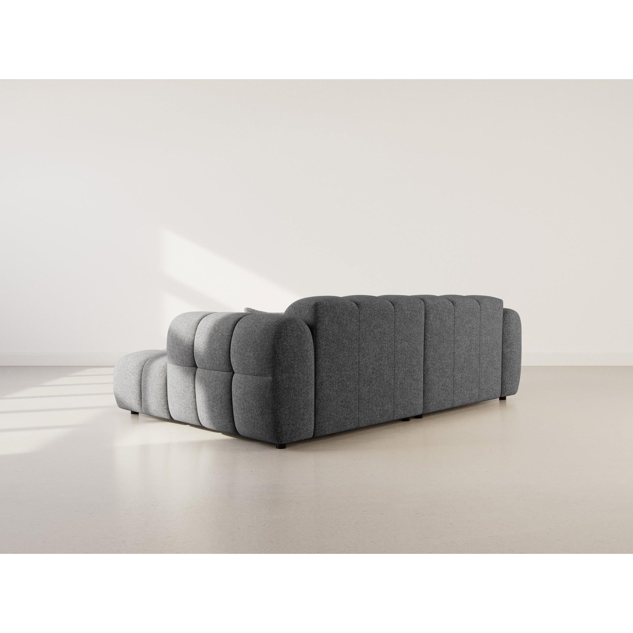 Mini Ray - Sofá Rinconero - 4 Plazas - Tejido Texturizado - Gris Antracita