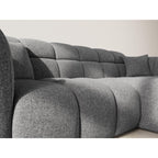 Mini Ray - Sofá Rinconero - 4 Plazas - Tejido Texturizado - Gris Antracita