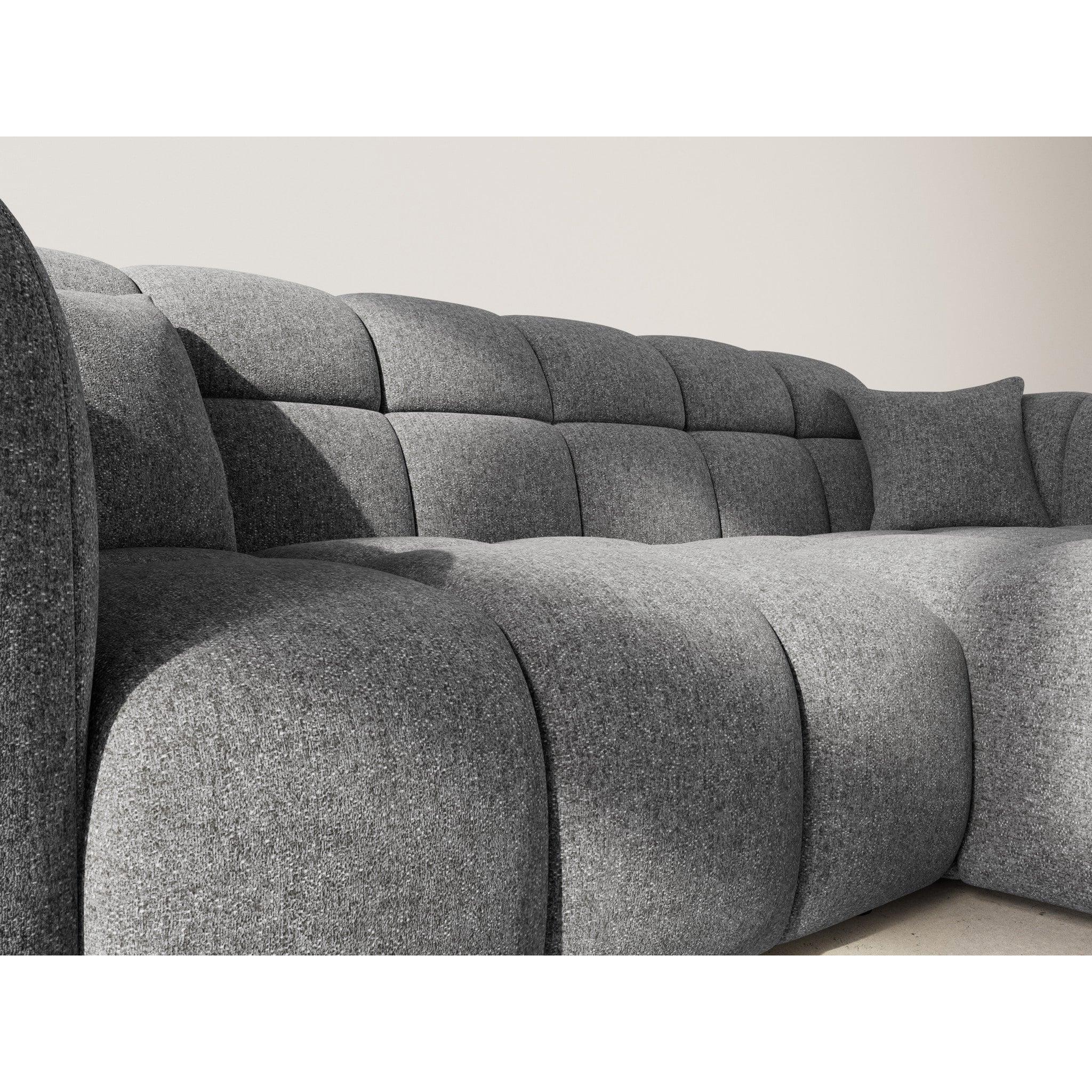 Mini Ray - Sofá Rinconero - 4 Plazas - Tejido Texturizado - Gris Antracita