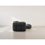 Mini Ray - Sofá Rinconero - 4 Plazas - Tejido Texturizado - Gris Antracita