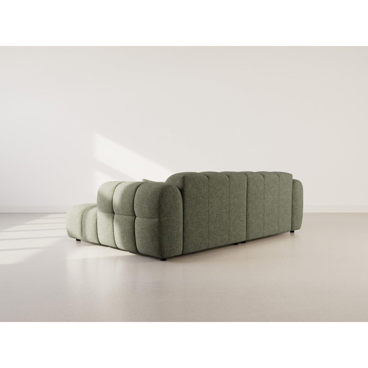 Mini Ray - Canapé D'Angle - 4 Places - Tissu Texturé - Vert Kaki