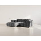 Mini Ray - Sofá Rinconero - 4 Plazas - Tejido Texturizado - Gris Antracita