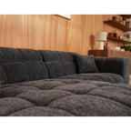 Mini Ray - Sofá Rinconero - 4 Plazas - Tejido Texturizado - Gris Antracita