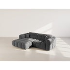 Mini Ray - Sofá Rinconero - 4 Plazas - Tejido Texturizado - Gris Antracita