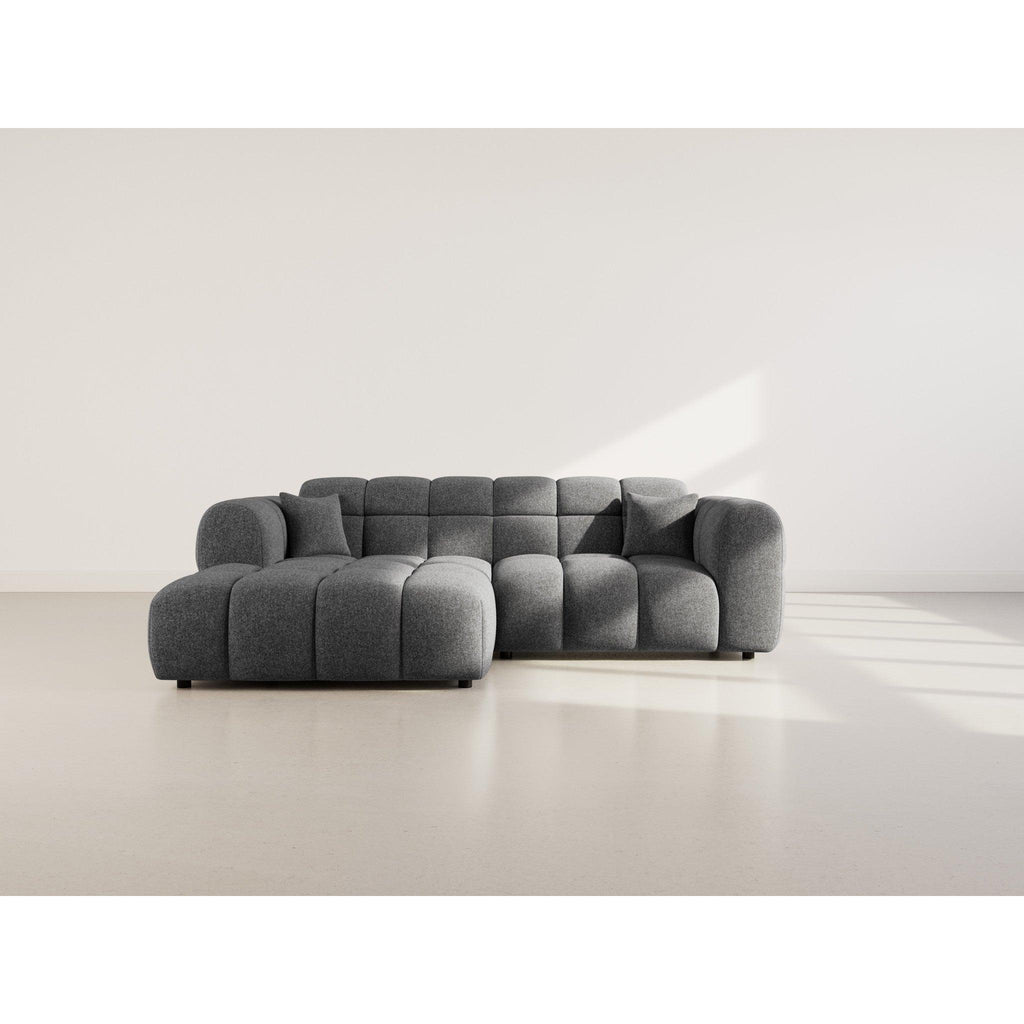 Mini Ray - Sofá Rinconero - 4 Plazas - Tejido Texturizado - Gris Antracita