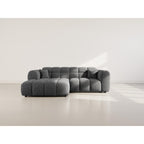 Mini Ray - Sofá Rinconero - 4 Plazas - Tejido Texturizado - Gris Antracita