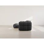 Mini Ray - Sofá Rinconero - 4 Plazas - Tejido Texturizado - Gris Antracita